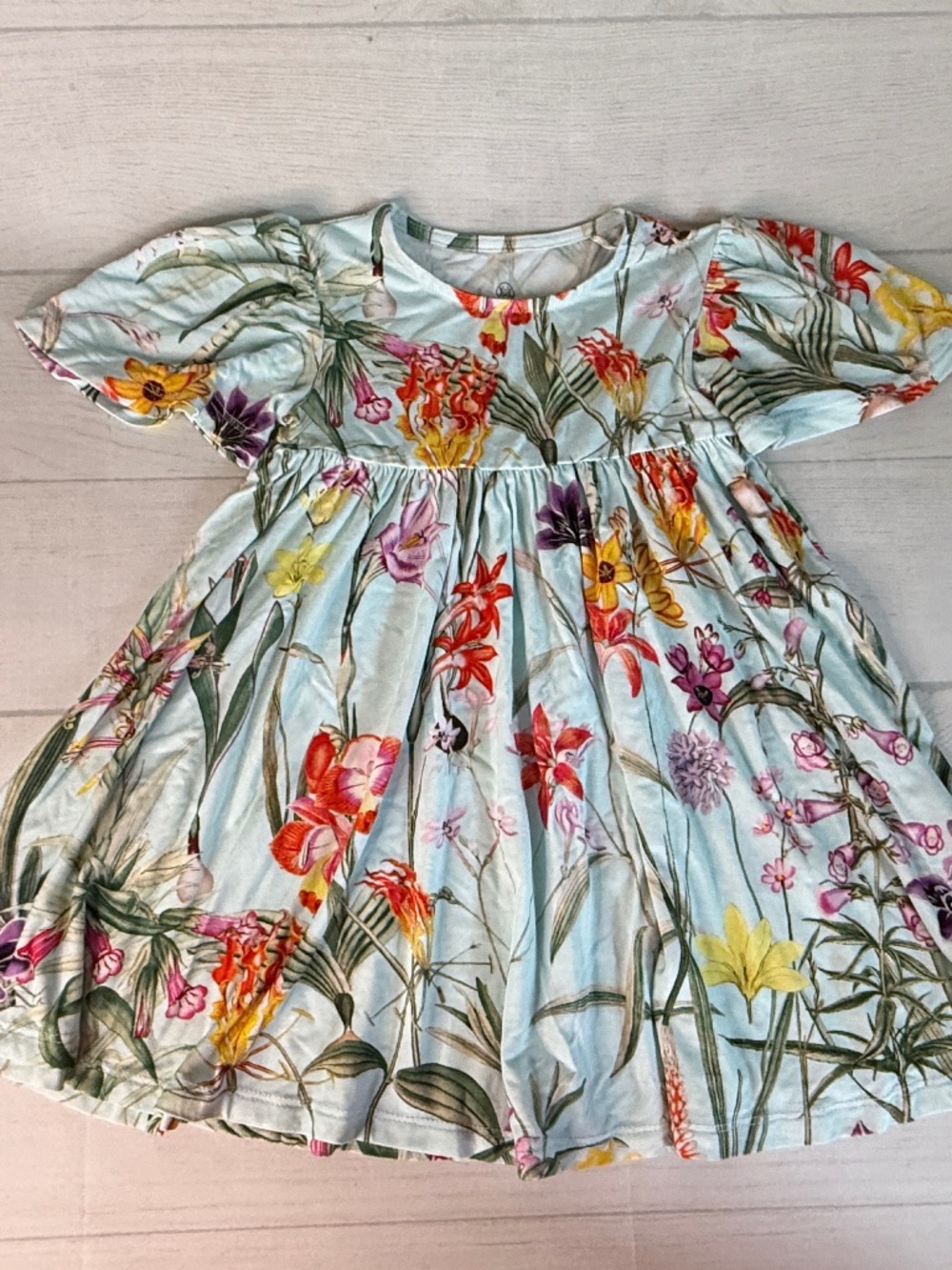 Charming Mary Tropical Floral Bamboo Flutter Dress- Size 2T
